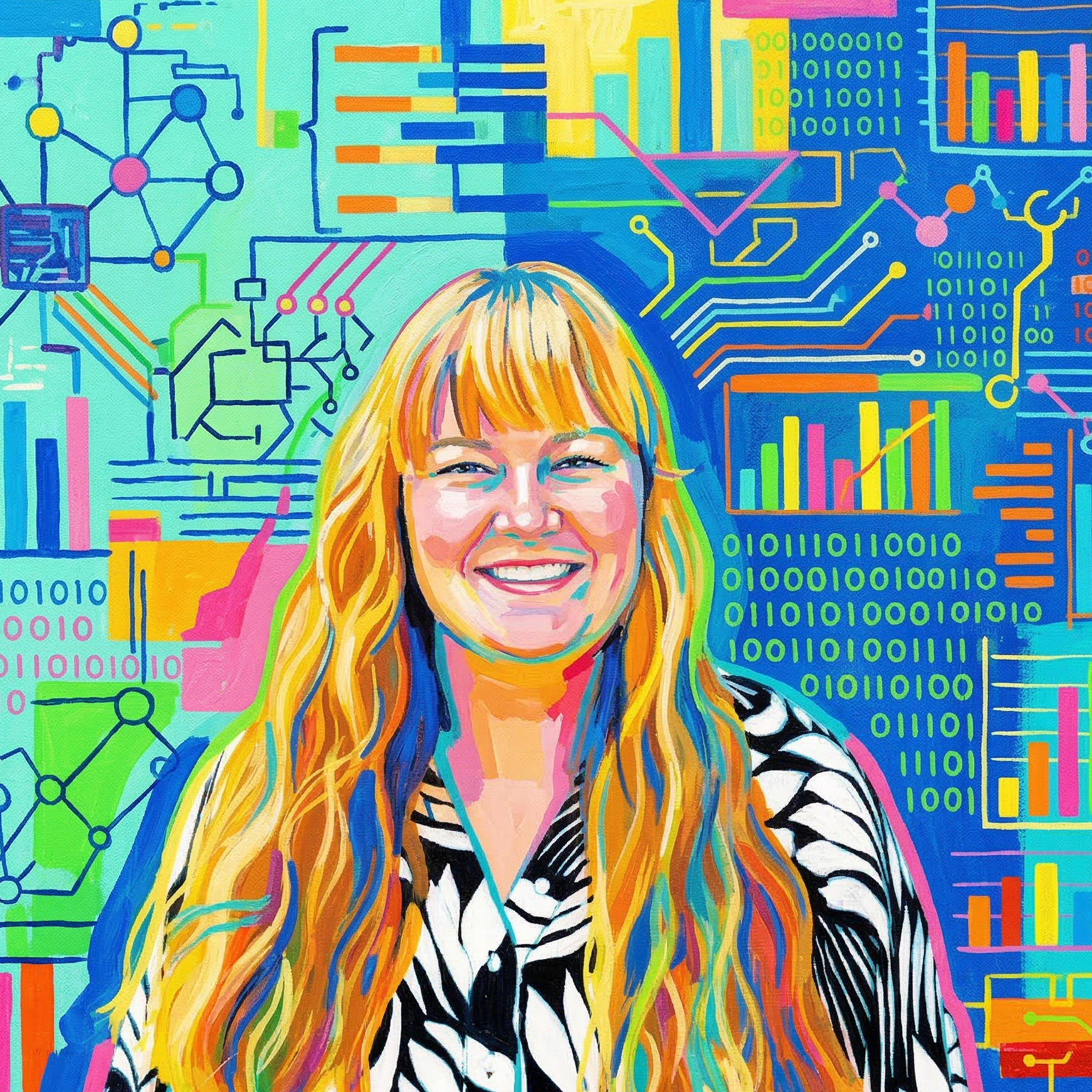 Painted portrait of Claire Nyquist