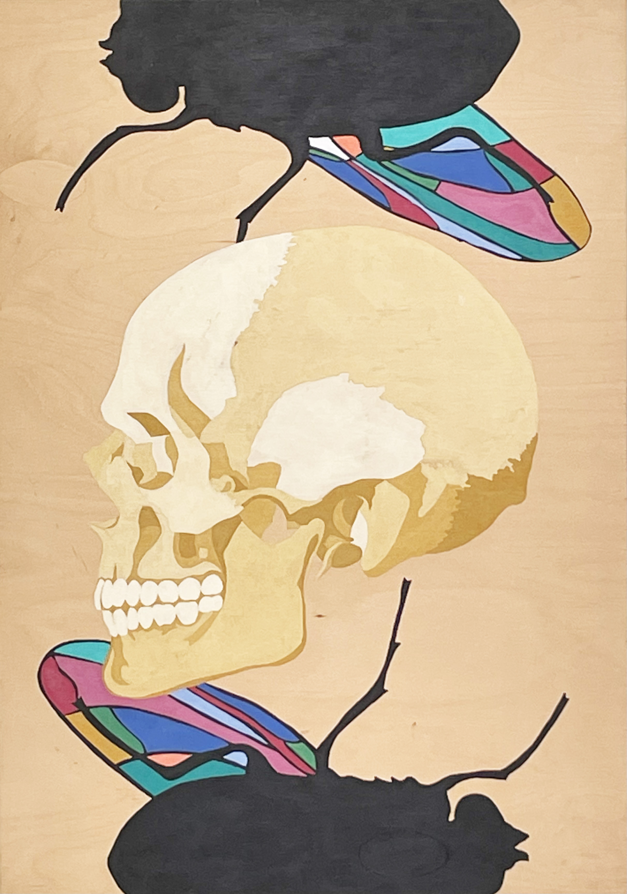 Skull and Flies Artistic Design