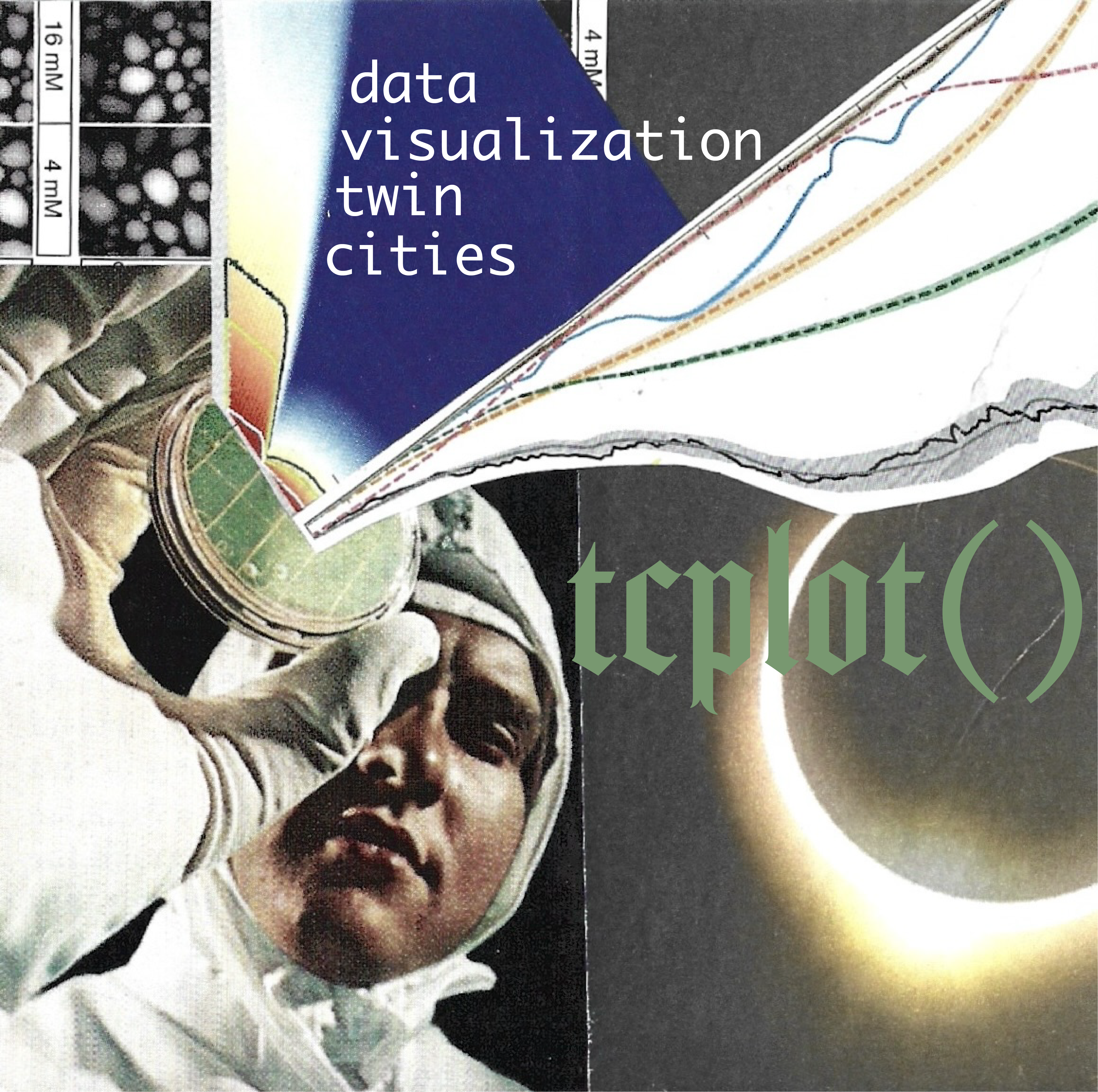 tcplot() data visualization twin cities — collage featuring a scientist with a petri dish, eclipse, and time series chart